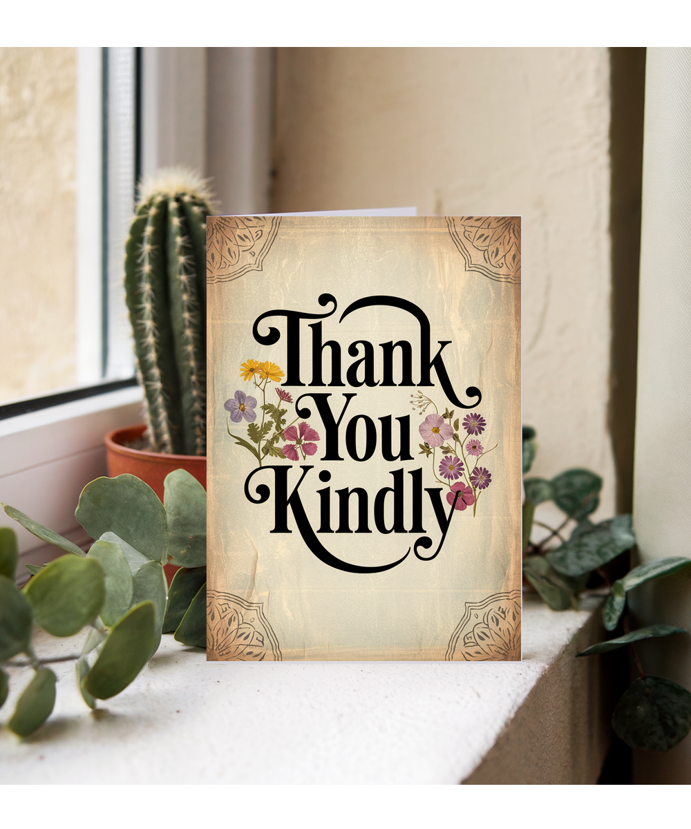 Thank You Kindly Card Vintage