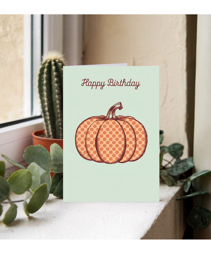 Happy Birthday card pumpkin Kusama style