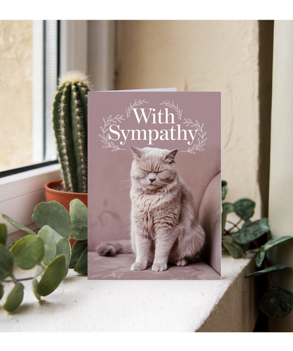 Sympathy with Cat Sitting Quietly