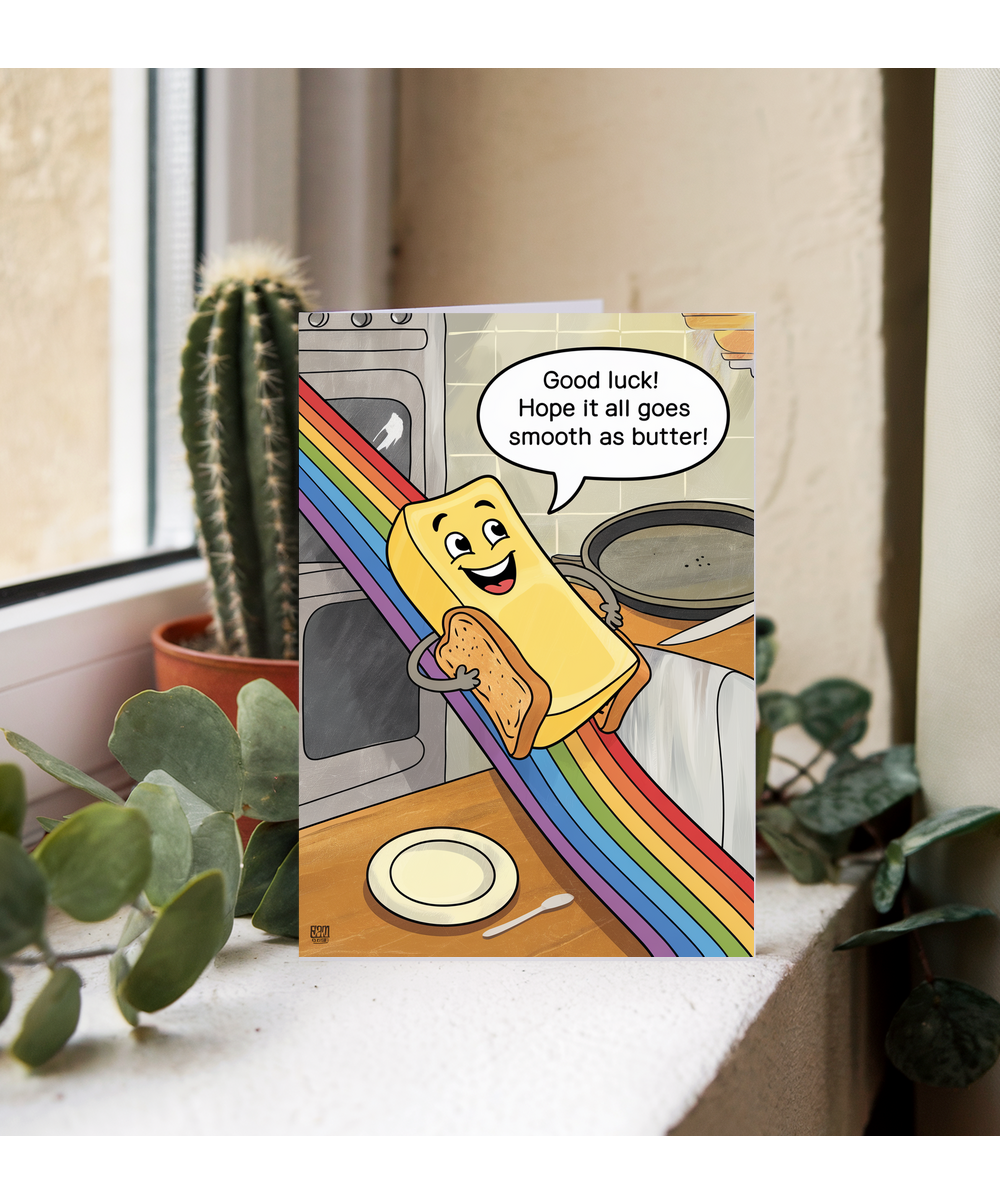 Good Luck Card Hope It All Goes Smooth as Butter