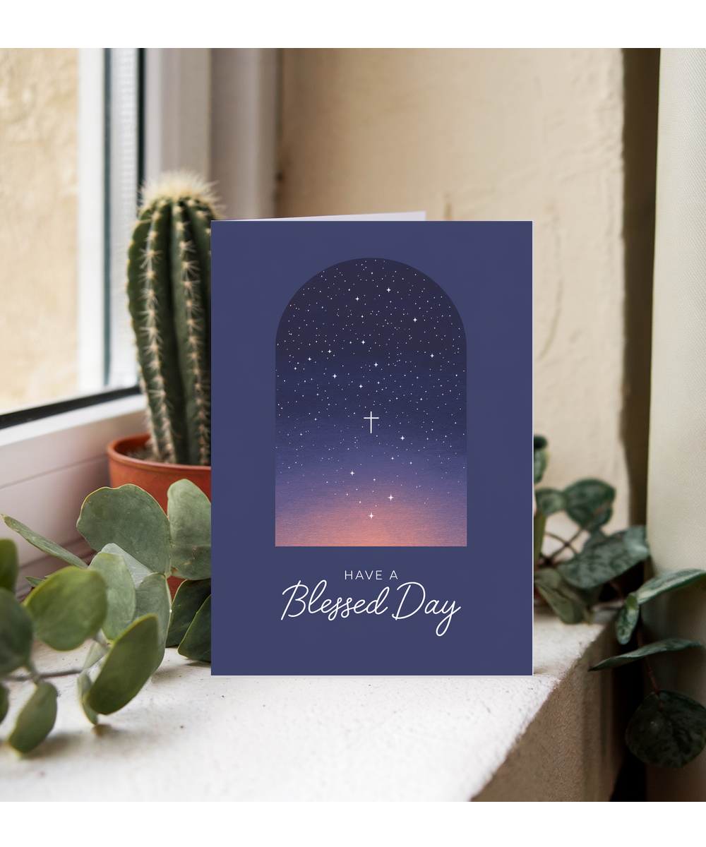 Have a Blessed Day Card Christianity Cross