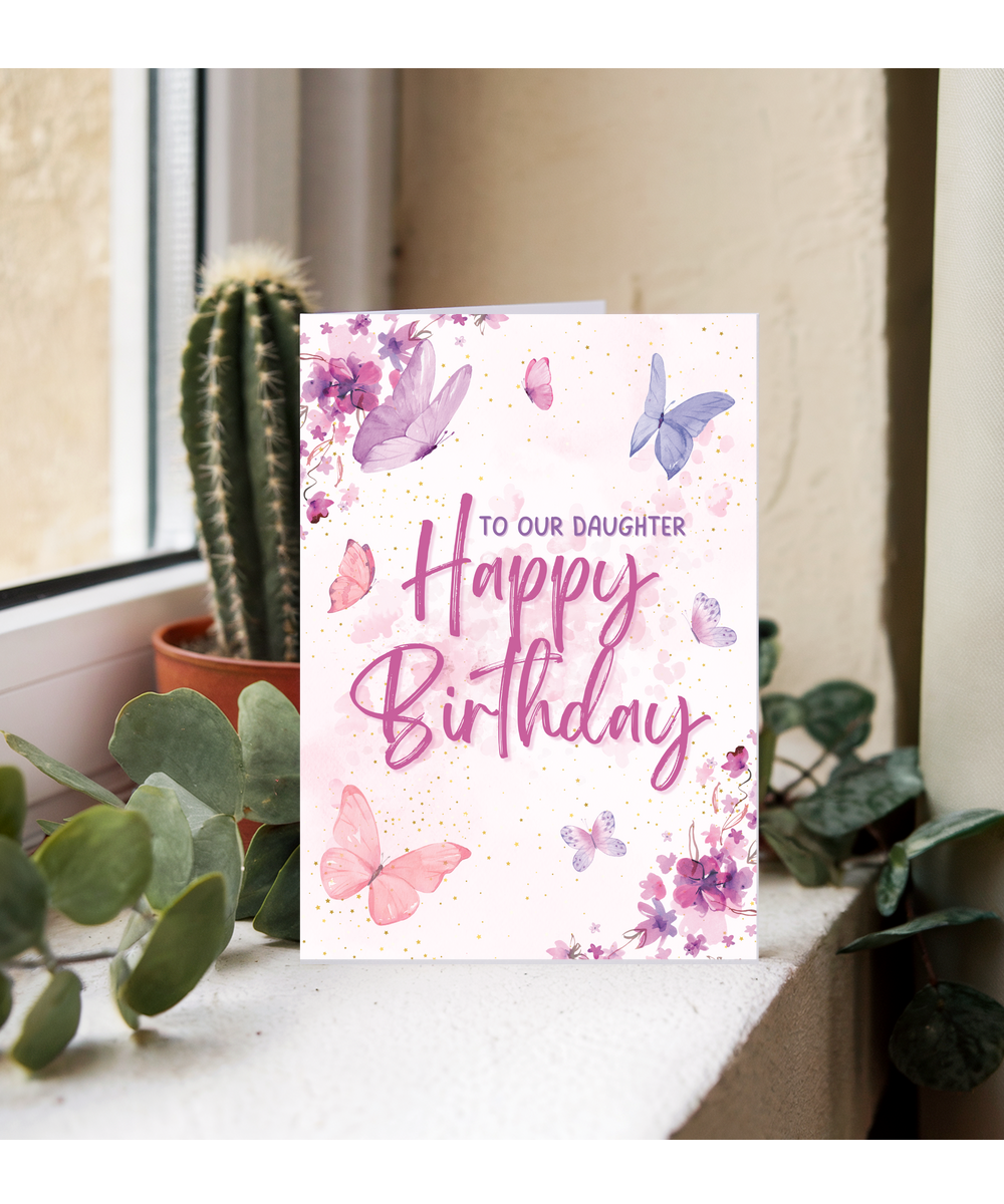 Happy birthday card to our daughter butterflies