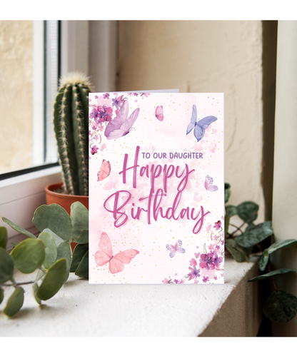 Happy birthday card to our daughter butterflies
