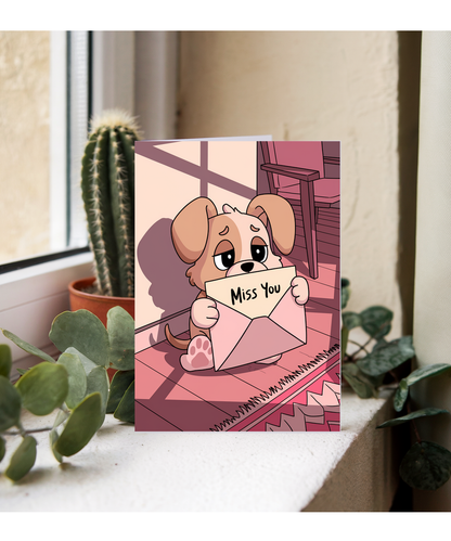Miss You - Puppy with a Letter