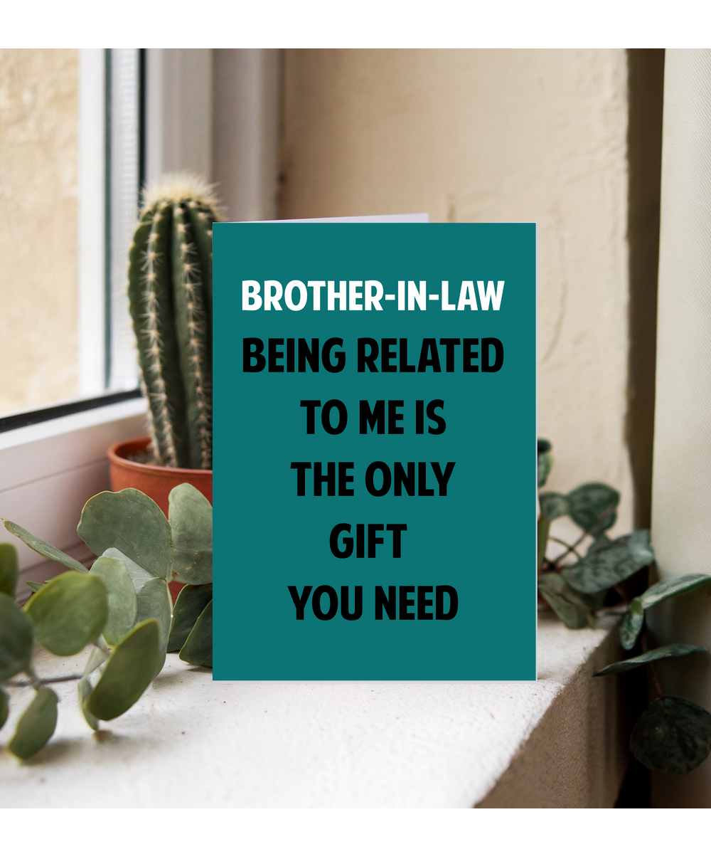 Funny Birthday Card for Brother in Law Only Gift You Need