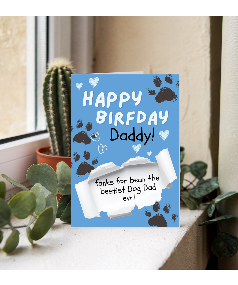 Funny Dog Dad Birthday Card from the Dog Pet Parent Gift