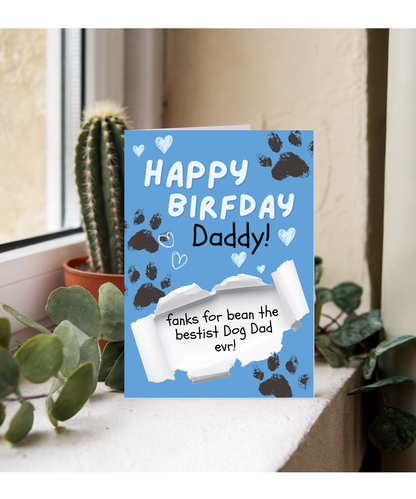 Funny Dog Dad Birthday Card from the Dog Pet Parent Gift
