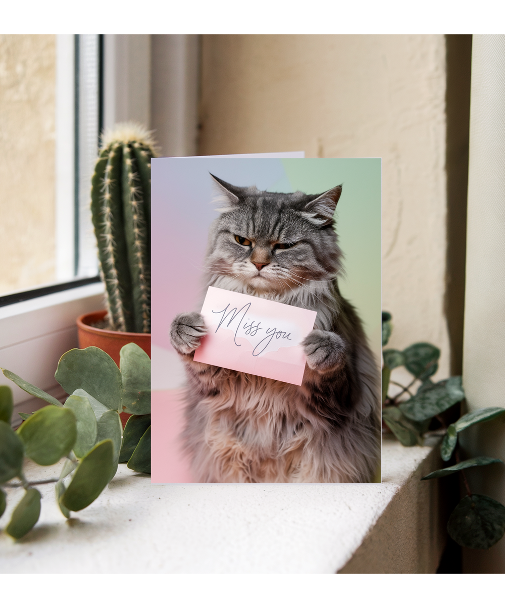 Miss You with Cat with a Letter