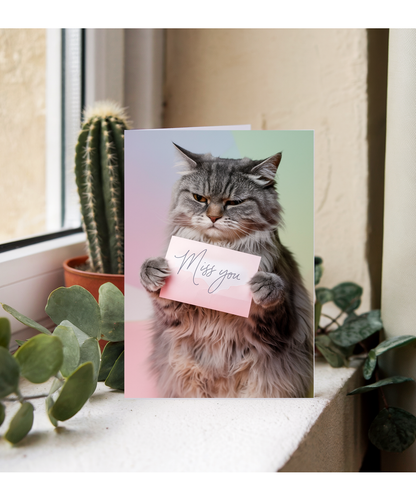 Miss You with Cat with a Letter