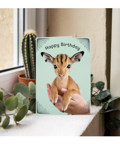 Birthday card Miniture deer cute funny