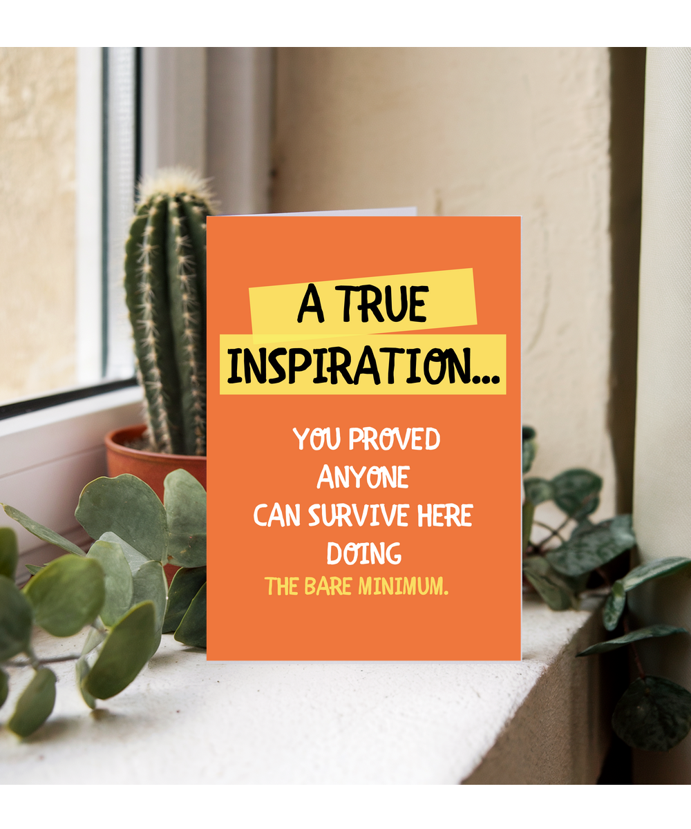 Funny Goodbye Card for Coworker A True Inspiration Doing the Bare Minimum