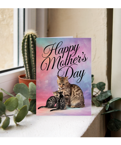 Happy Mother's Day with Cat and Kittens