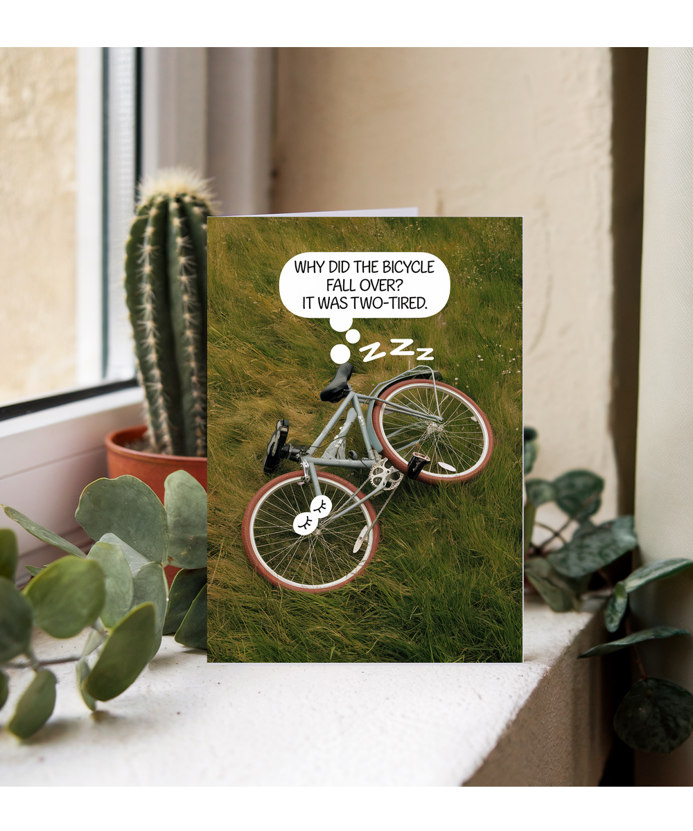 Why did the bicycle fall over? It was two-tired.