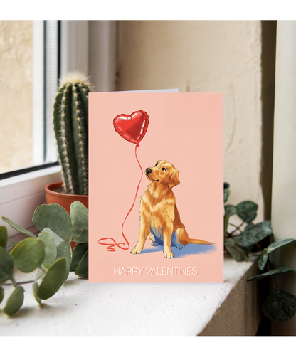 Valentines Golden retriever heart balloon