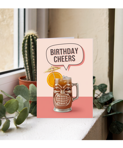 Birthday Cheers card holiday tiki cocktail