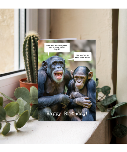 Birthday card guess who won best sibling award