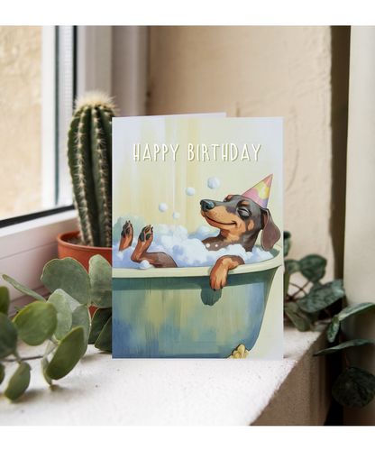 Sausage dog bubble bath birthday
