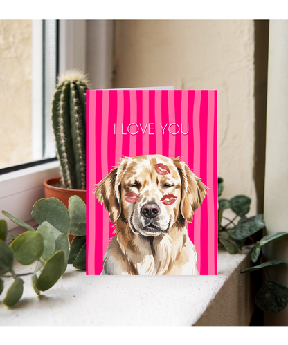 Valentines golden retriever i love you