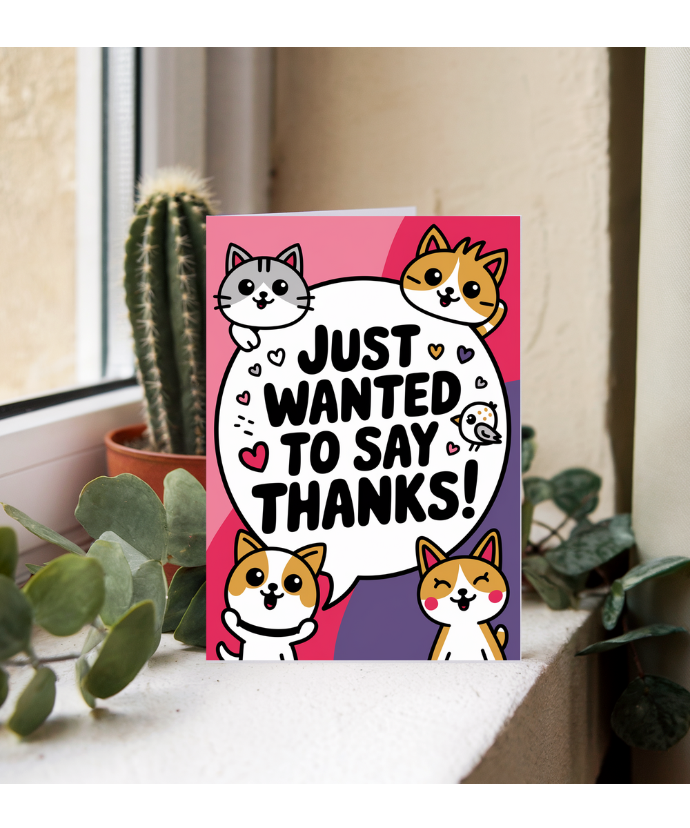 Just Wanted to Say Thanks Card Cats kitten