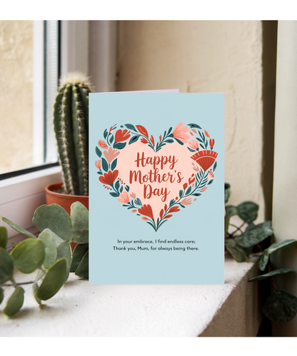 Mothers Day Card traditional poem mum love heart