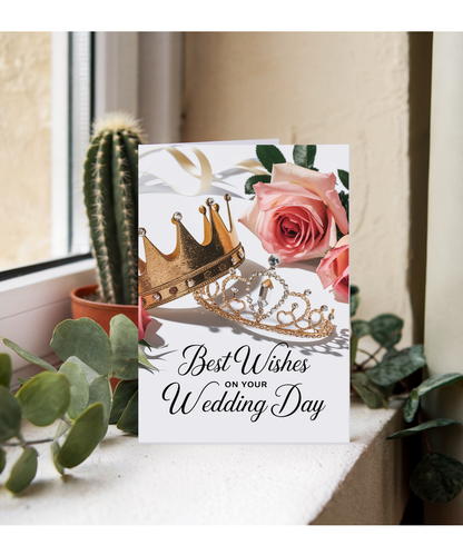 crown and tiara best wishes on your wedding day