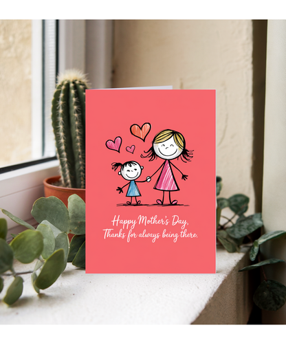 Mothers Day Card Thanks for Always Being There