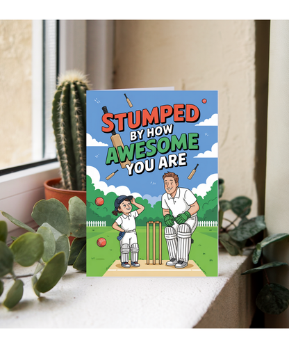 Cricket Themed Card for Daughter Stumped by How Awesome You Are
