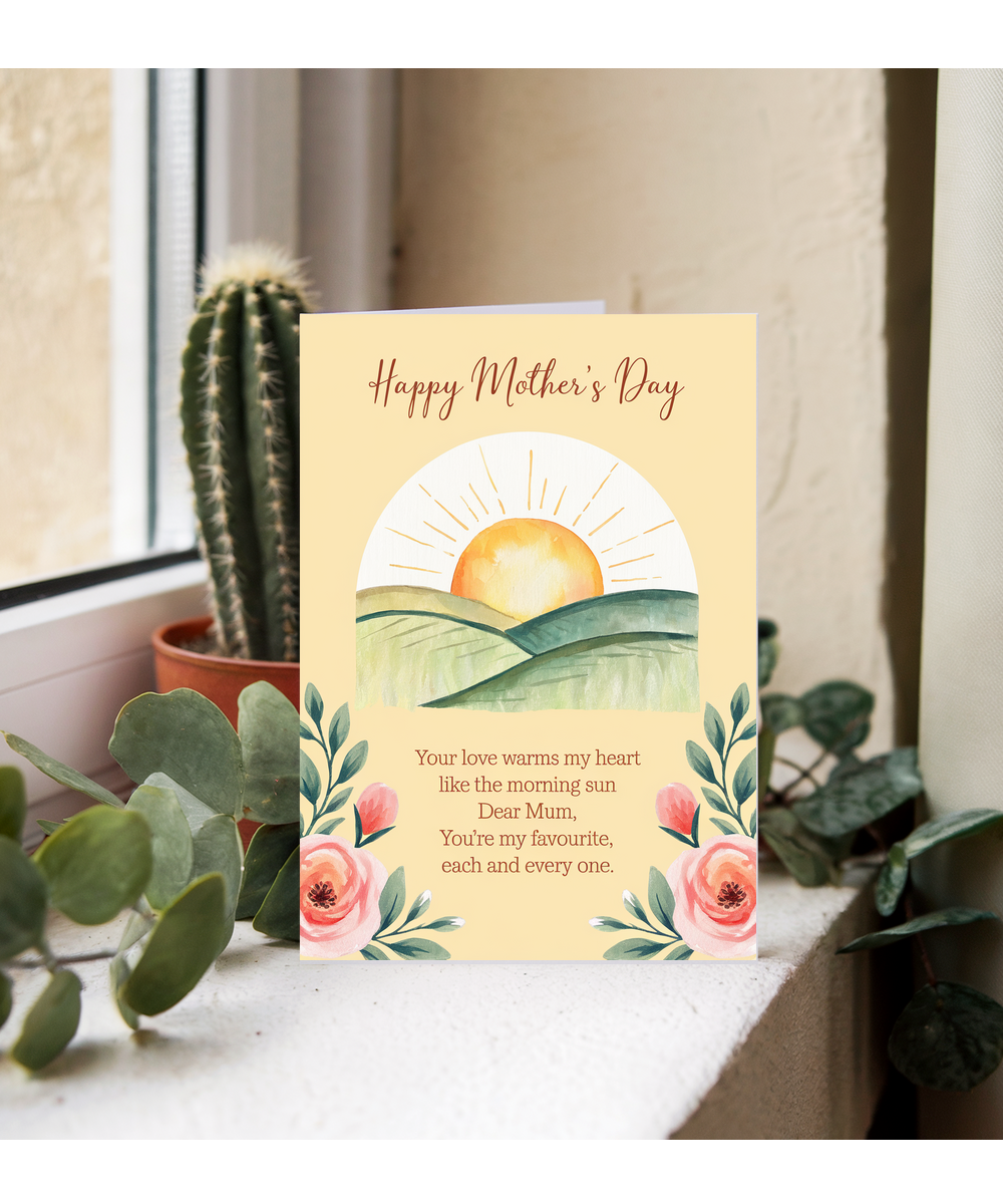 Mother's Day Card Dear mum poem sun from son