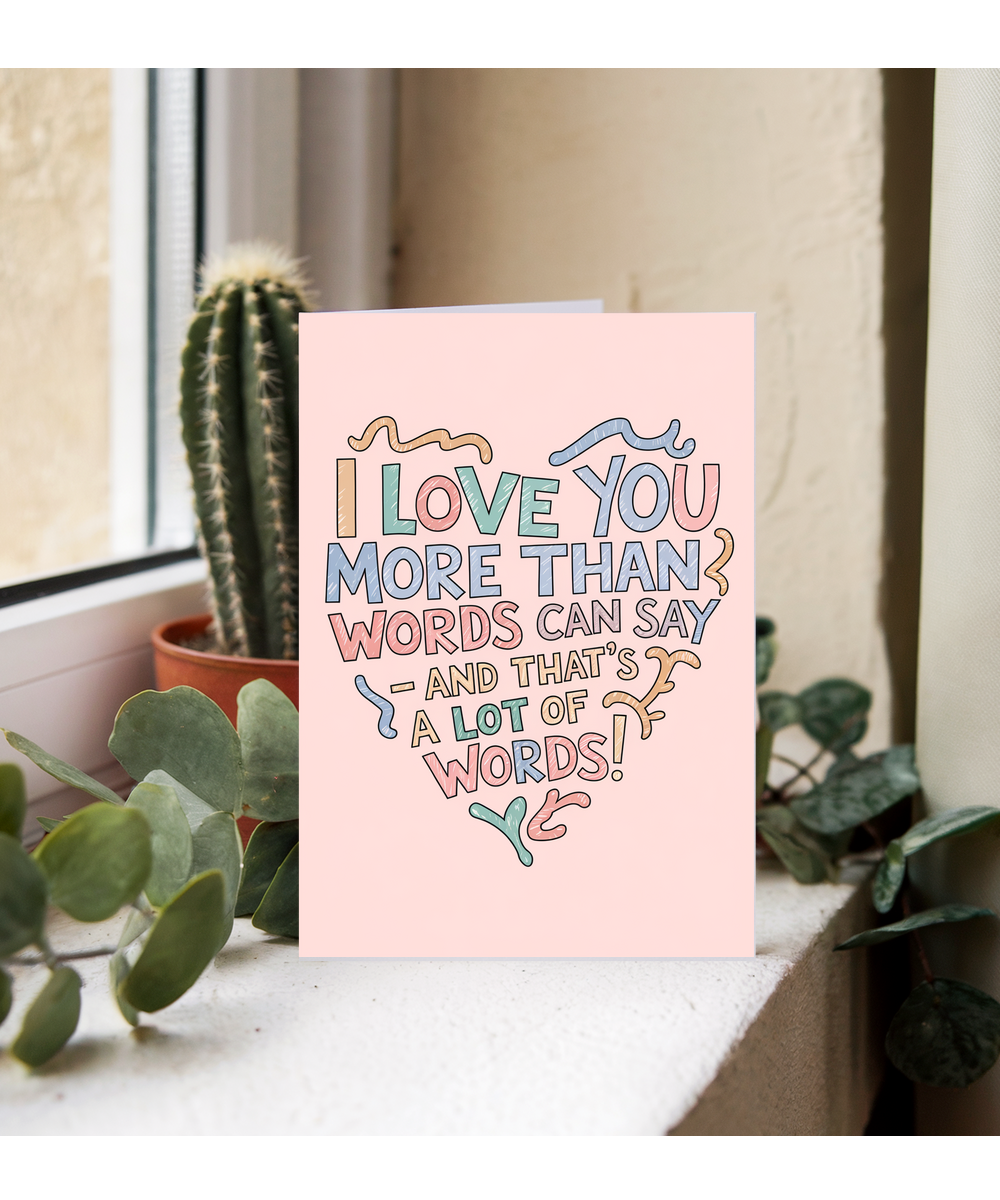 Anniversary card for husband Wife I Love You More Than Words Can Say