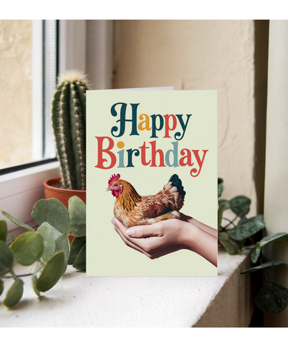 Happy Birthday Card Mini Chicken