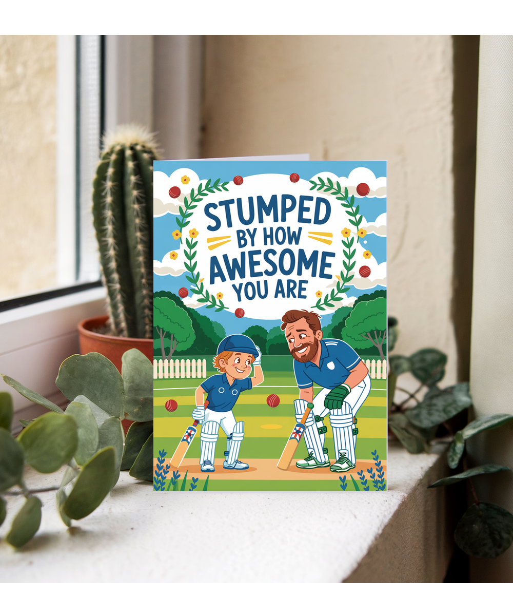 Cricket Themed Card for Son Stumped by How Awesome You Are