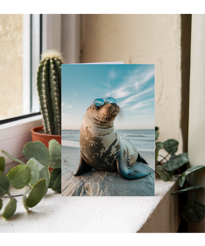 Seal in Beach Glasses