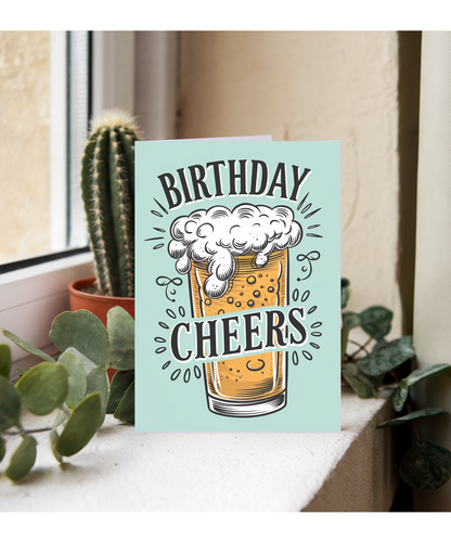 Birthday Cheers card for him craft beer pint
