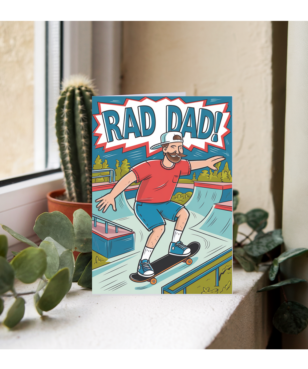 Father's day rad dad skateboarding
