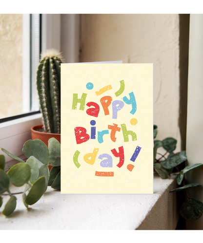 Playful Geometric Happy Birthday