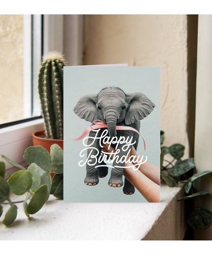 Birthday card Mini Elephant cute funny