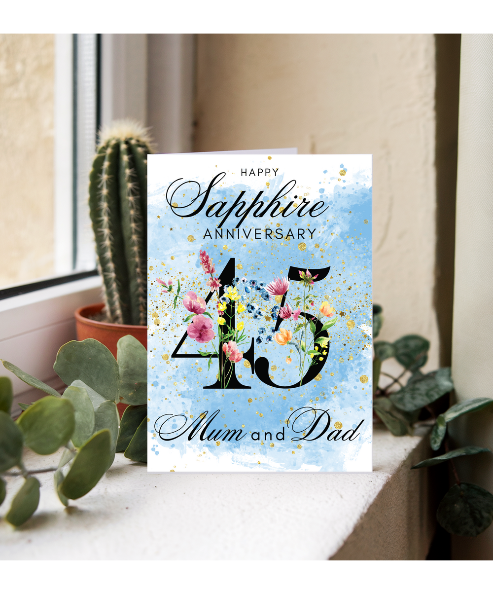 A5 Sapphire anniversary mum and dad
