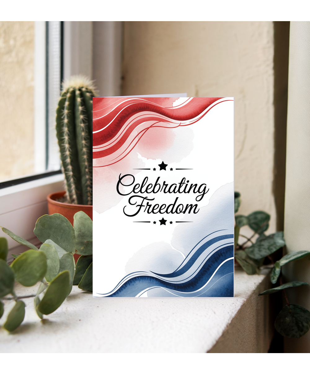 celebrating freedom Watercolour red and blue