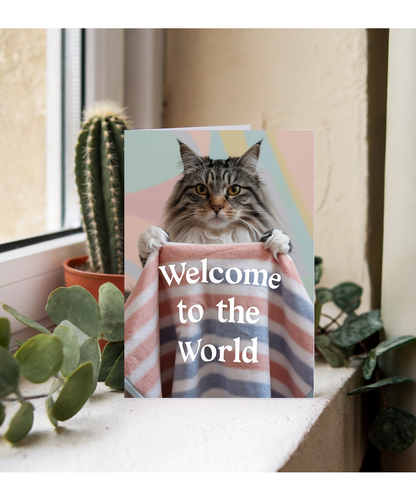 Welcome to the World with Cat with a Baby Blanket