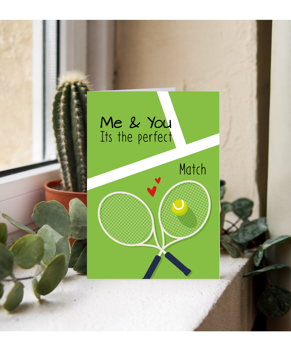 Funny Valentines Day Card for Tennis Doubles Partner Its the Perfect Match