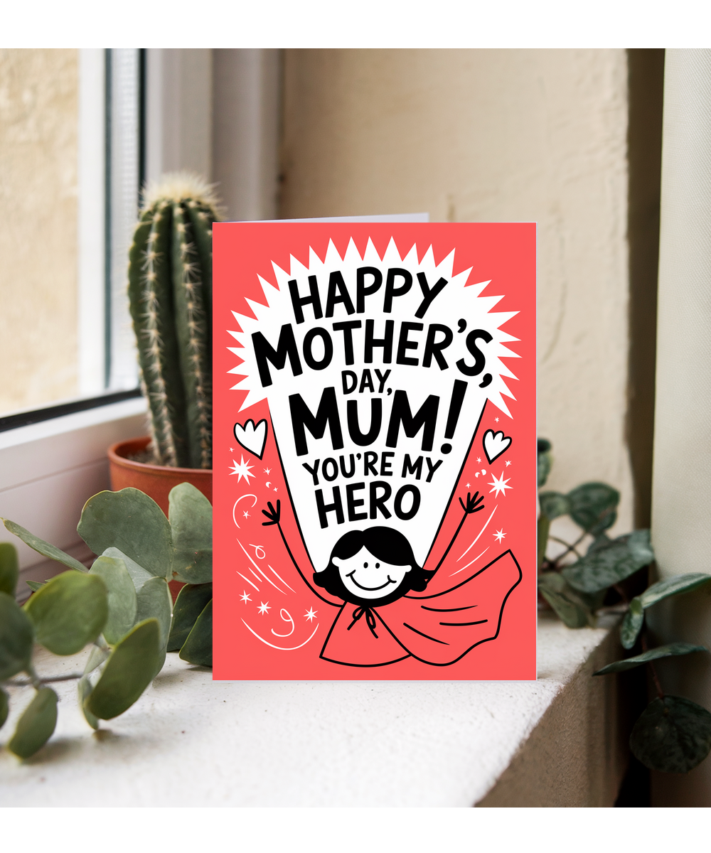 Mother's Day Card Mum You're My Hero from son