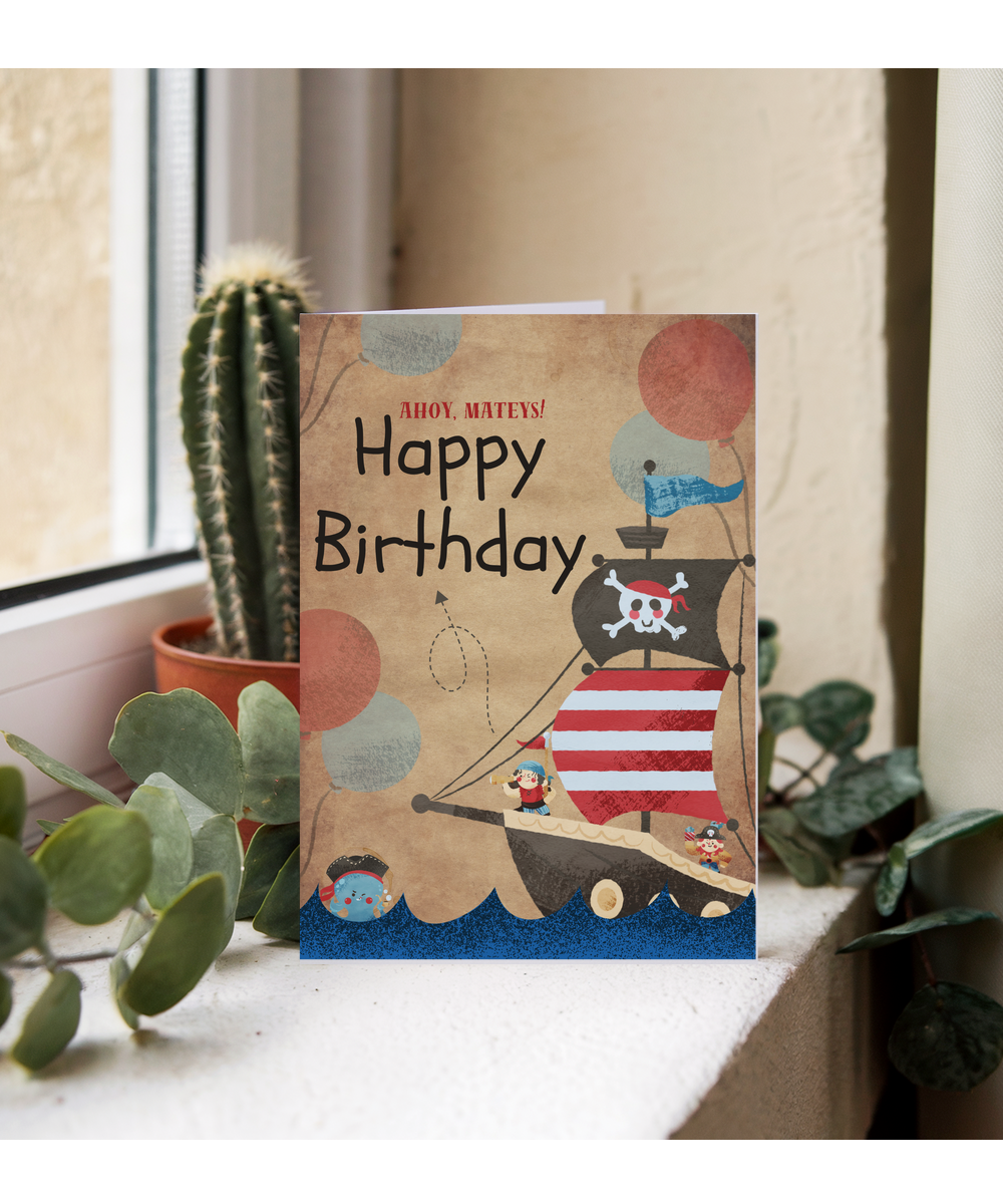 Happy Birthday card Ahoy, Matey