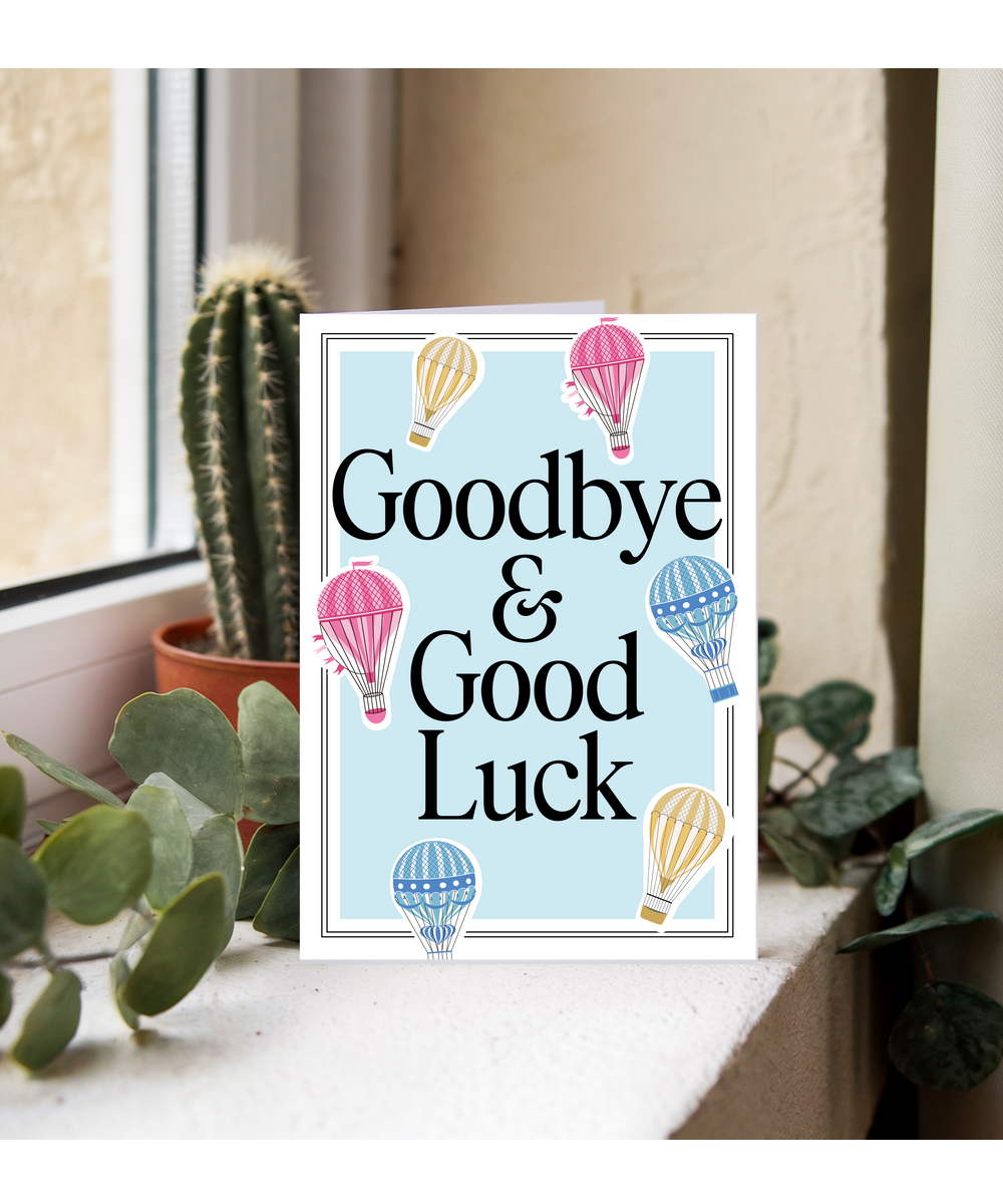 Goodbye and Good Luck Card for Colleague Leaving with Hot Air Balloons