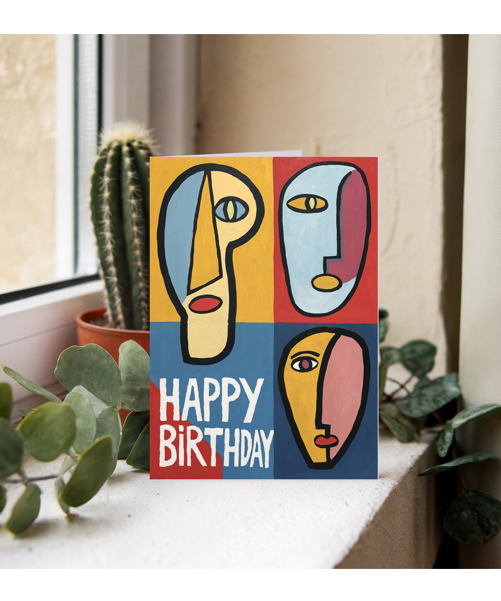 Abstract Faces and Bold Colors