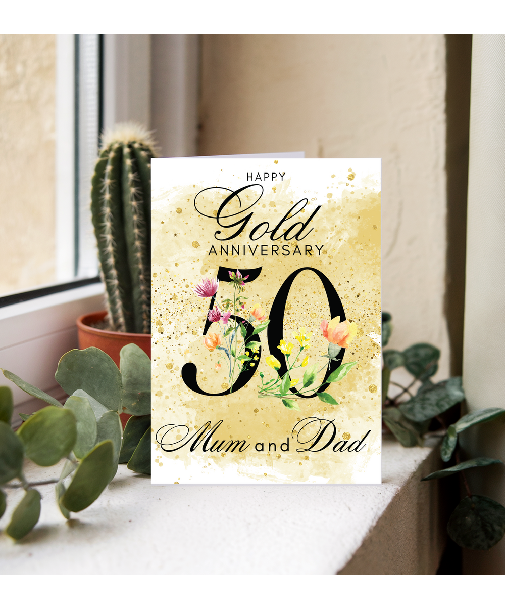 A5 Gold anniversary mum and dad