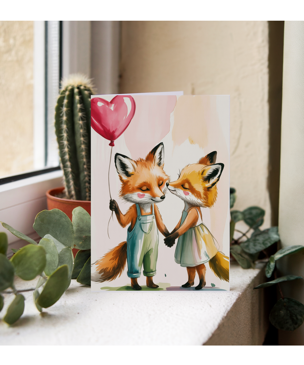 Valentines Foxes in love