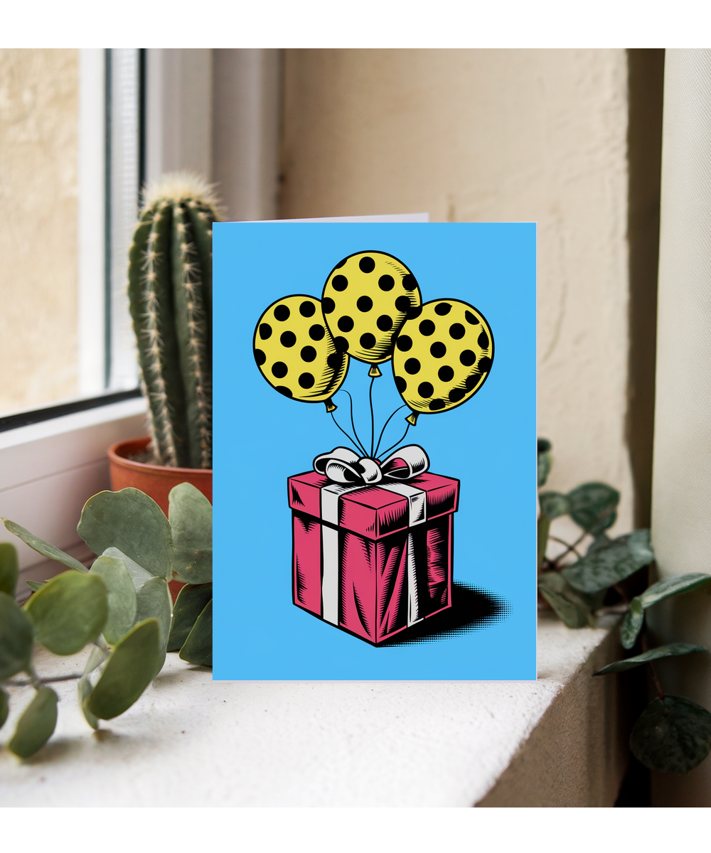 Pop Art Style Presents and Balloons