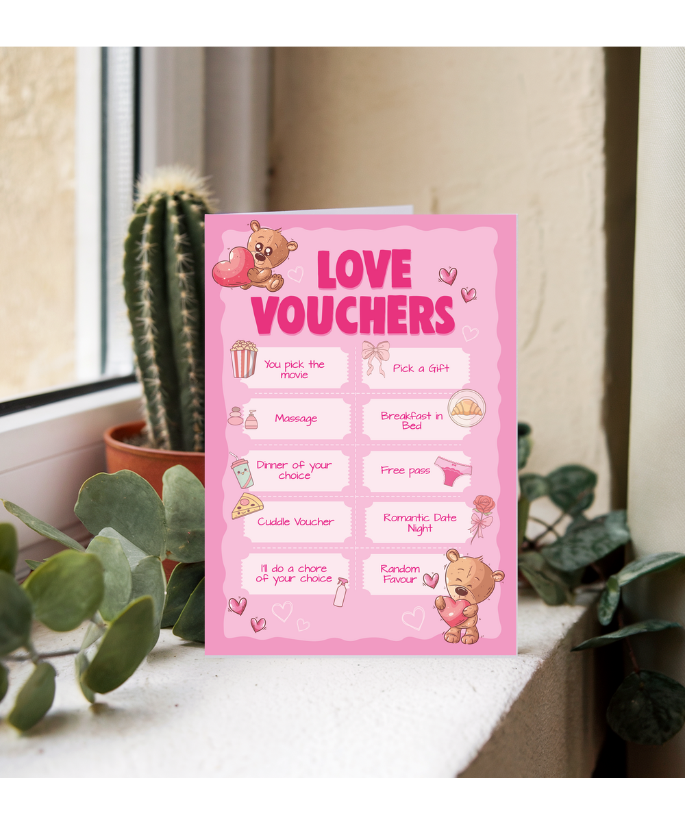 Love Voucher Card Fun Couple Things for Valentines or Anniversary Gift