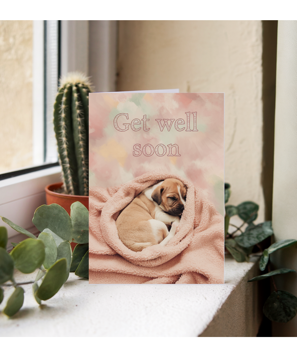 Get Well Soon - Puppy in a Blanket