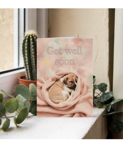 Get Well Soon - Puppy in a Blanket
